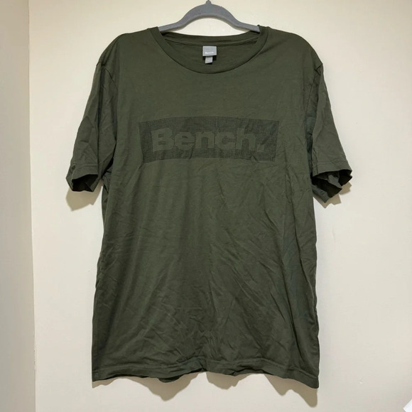 Men’s Bench Brand Army Green Graphic  Logo Casual T-Short Sleeve Shirt Size: L - Picture 3 of 16